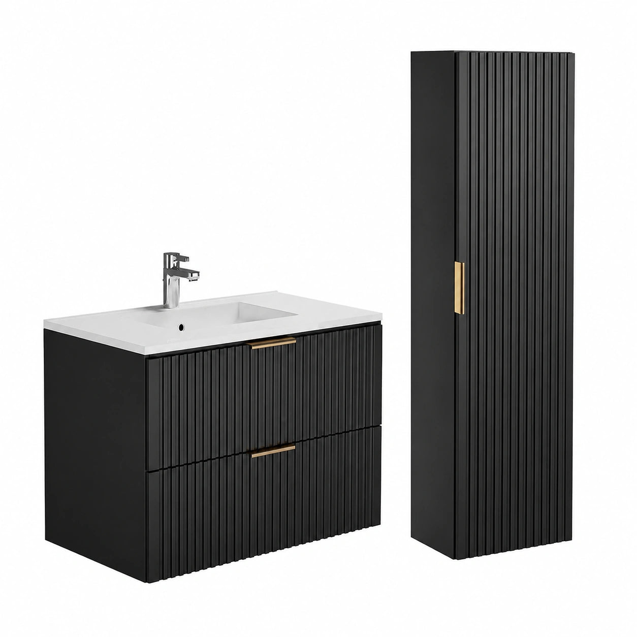 Ensemble de meubles de salle de bain, coloris noir, pour la salle de bain