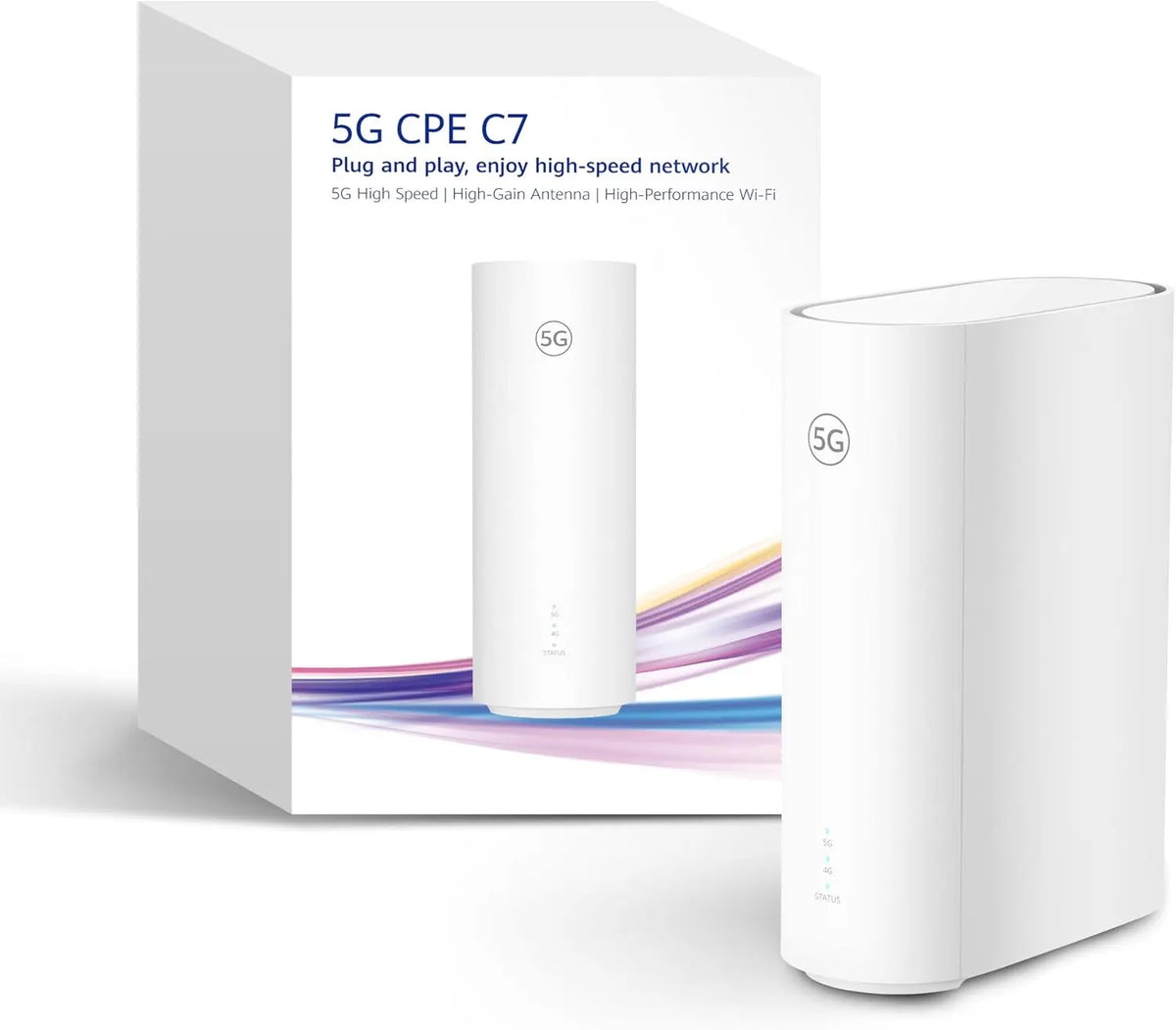5G CPE C7 Routeur 5G avec Carte SIM – AX3000, gris/bleu/blanc