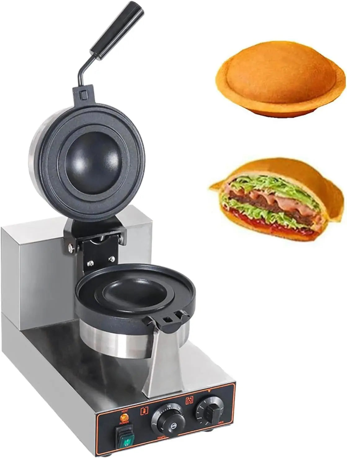 Machine à hamburger commerciale en acier inoxydable – 1300 W, argenté