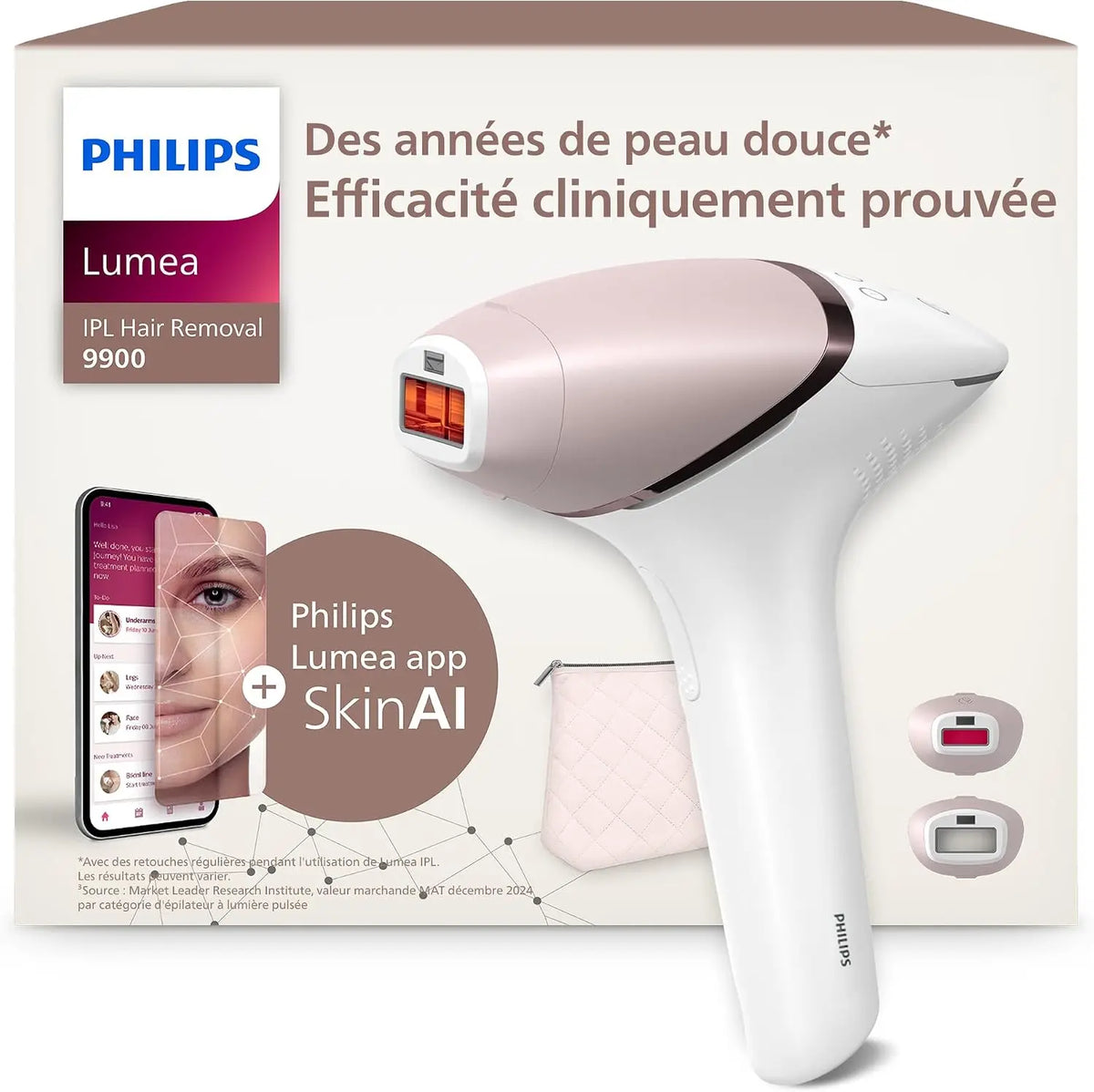 Philips Lumea série 9900 - épilateur à lumière pulsée – BRI950/02, gris/blanc
