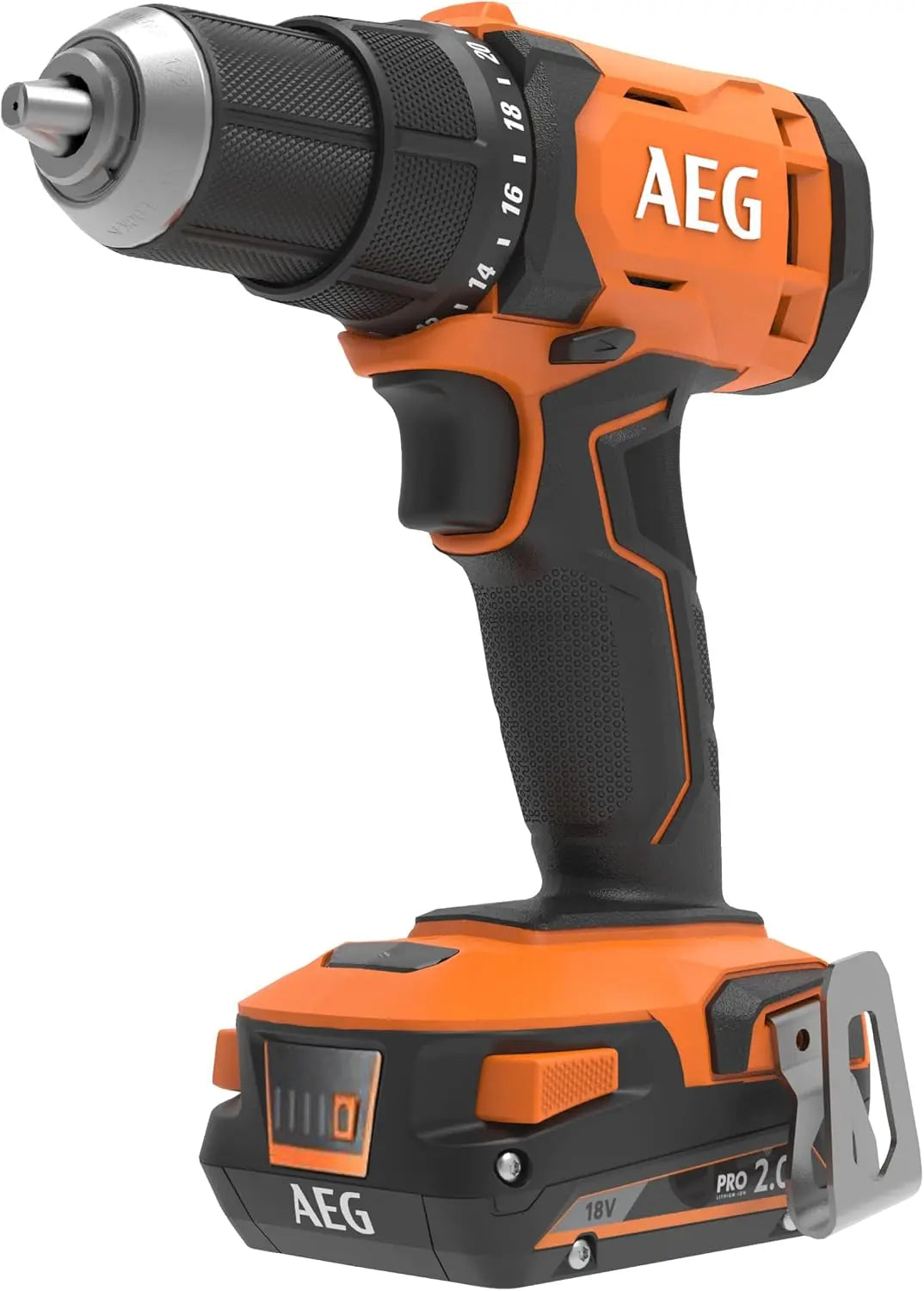 AEG Perceuse-Visseuse PRO18V 60 Nm 1,6 kg BS18G4-202C Batterie 2,0Ah – gris/orange