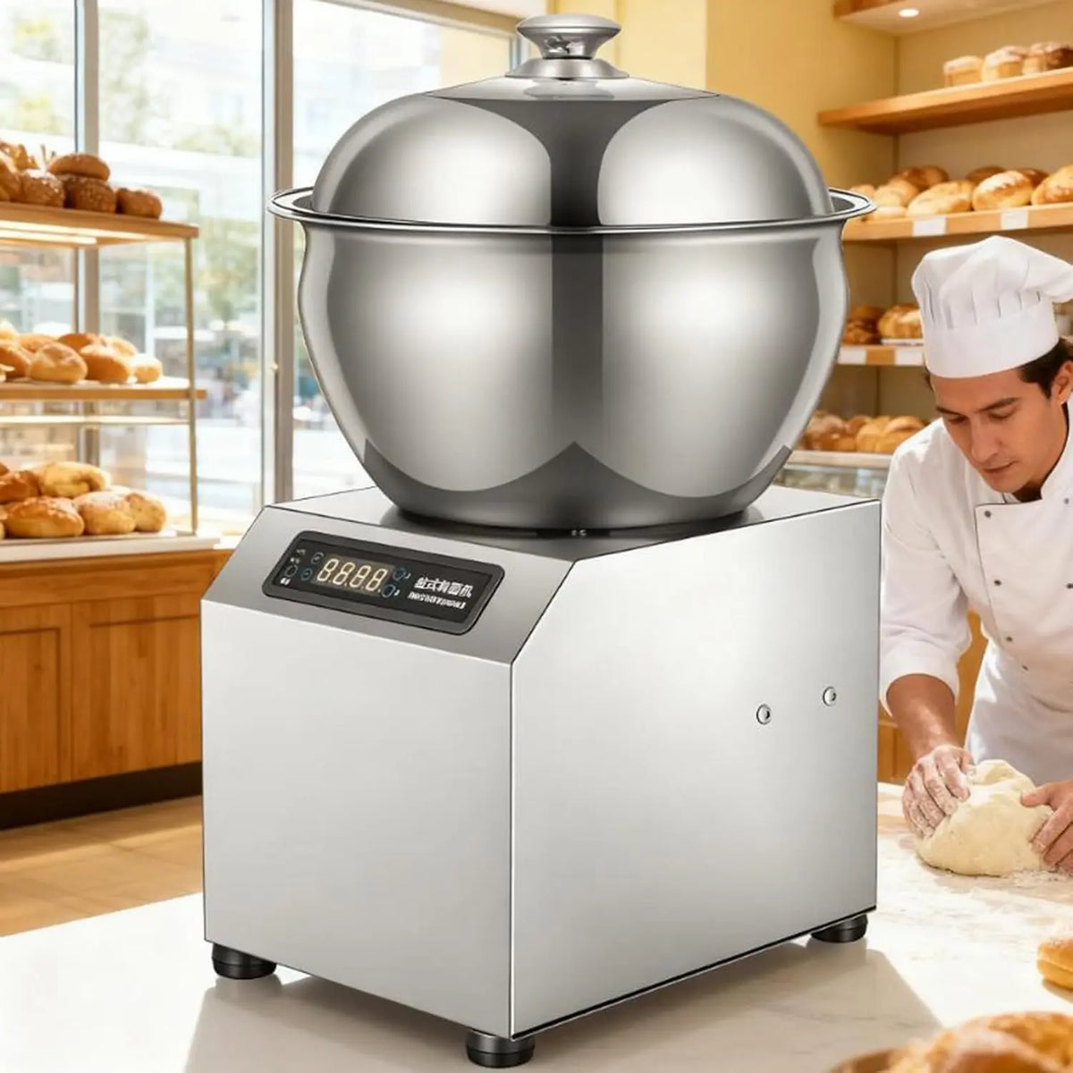Pétrin Professionnel 1800 W robot pâtissier – 50 Hz / 60 Hz, argenté