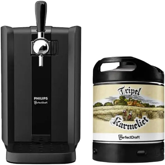 PerfectDraft noir Tireuse à bière avec fût Tripel Karmeliet 6 L