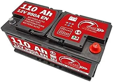 Batterie de voiture Speed L6-110 Ah 950 A 12 V + DX – gris/rouge/orange
