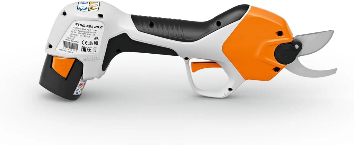 STIHL Kit ASA 20 avec chargeur AL 1 et batterie AS 2 - Ciseaux sans fil professionnels - Coupe – gris/orange