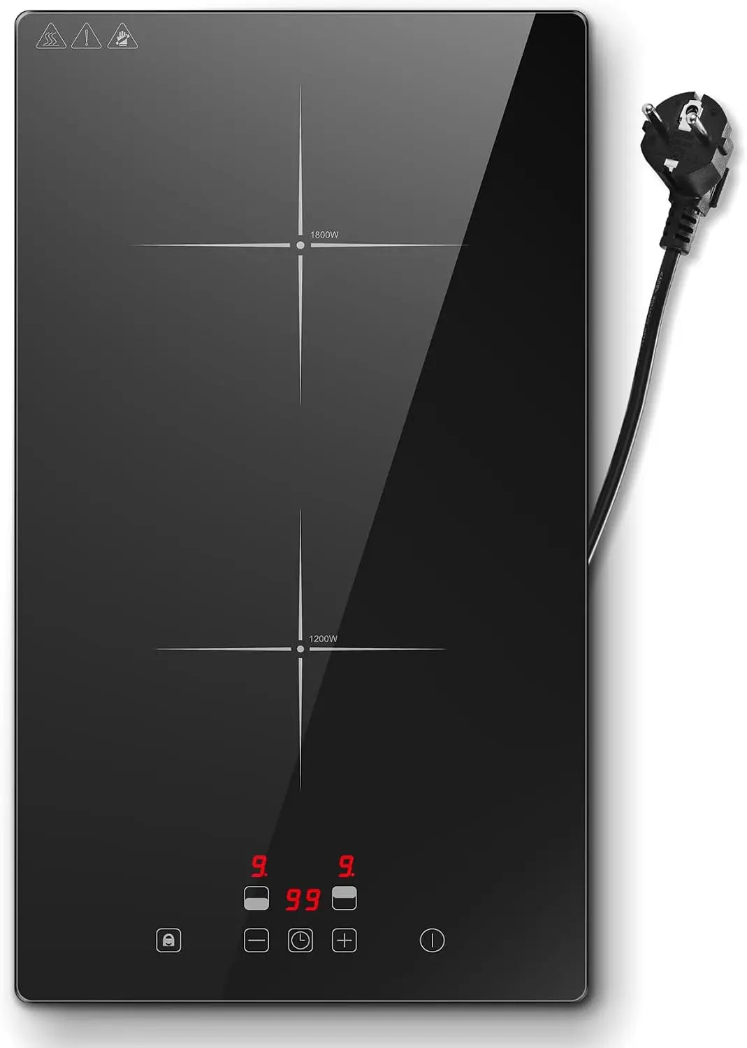 SNDOAS Plaque Induction 2 Feux Encastrable/portable – 3000 W, noir/gris