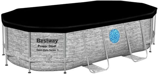 Bestway Ensemble de piscine Power Steel 427x250x100 cm – gris/noir