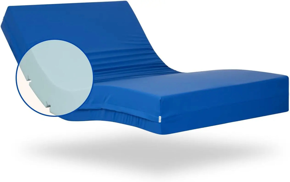 Geriafy - Matelas Professionnal HR Haute Résilience de 15 cm d'épaisseur – bleu