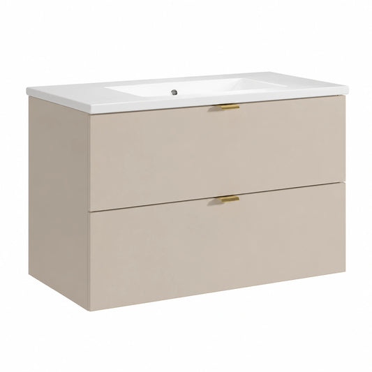 Ensemble de meubles de salle de bain, coloris beige, pour la salle de bain