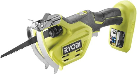 RYOBI Scie à Main 18V ONE+ Guide 15 cm Élagage RY18PSA-0 Sans batterie – 2,5 Ah / 2,0 Ah, gris/beige