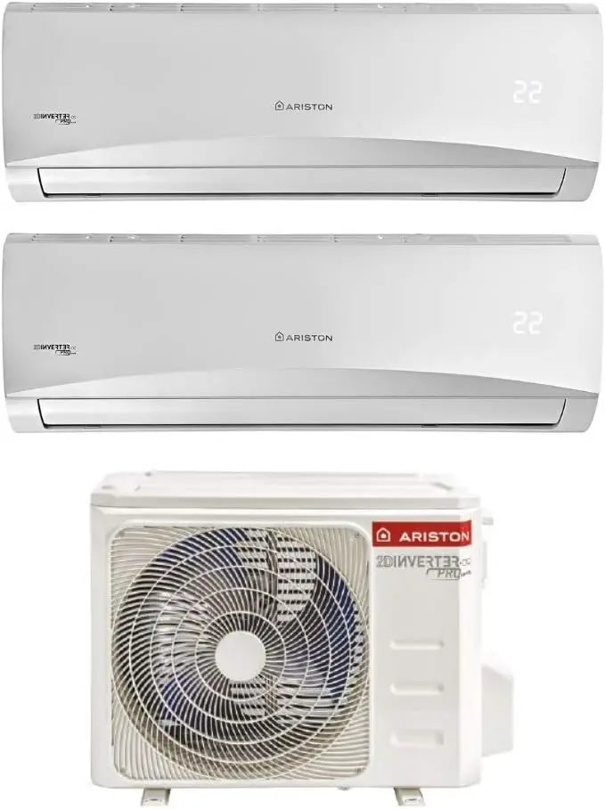 Ariston Prios 9+12 Climatiseur fixe Dual Split WI-FI Ready [Classe d'efficacité énergétique A++] [Classe – gris
