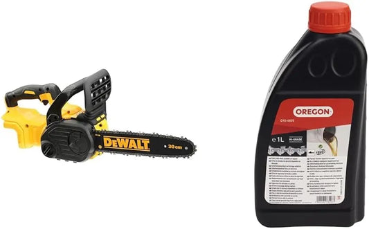 DEWALT - Tronçonneuse Élagueuse sans balais XR 18V - DCM565N-XJ - Tronçonneuse Sans Fil & Oregon - Huile – O10-4935, 5 Ah, noir/gris