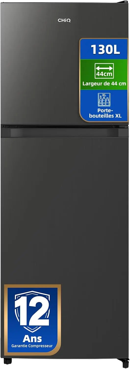 CHiQ – 130L Réfrigérateur congélateur Haut & 44cm Slim Noir