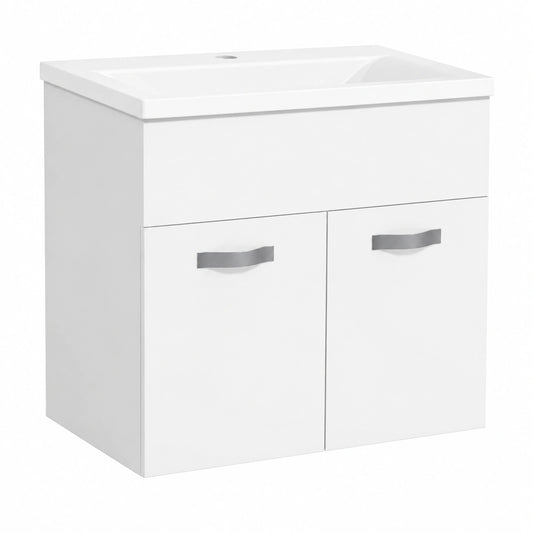 Ensemble de meubles de salle de bain, avec portes, coloris blanc, 61 x 40 x 50 cm, pour la salle de bain