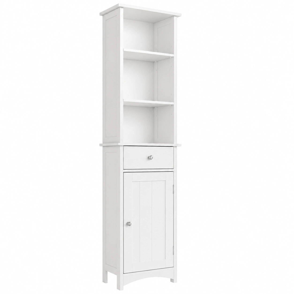 Armoire, avec rangement, avec tiroirs, coloris blanc, 33 x 23 x 165 cm, pour la chambre