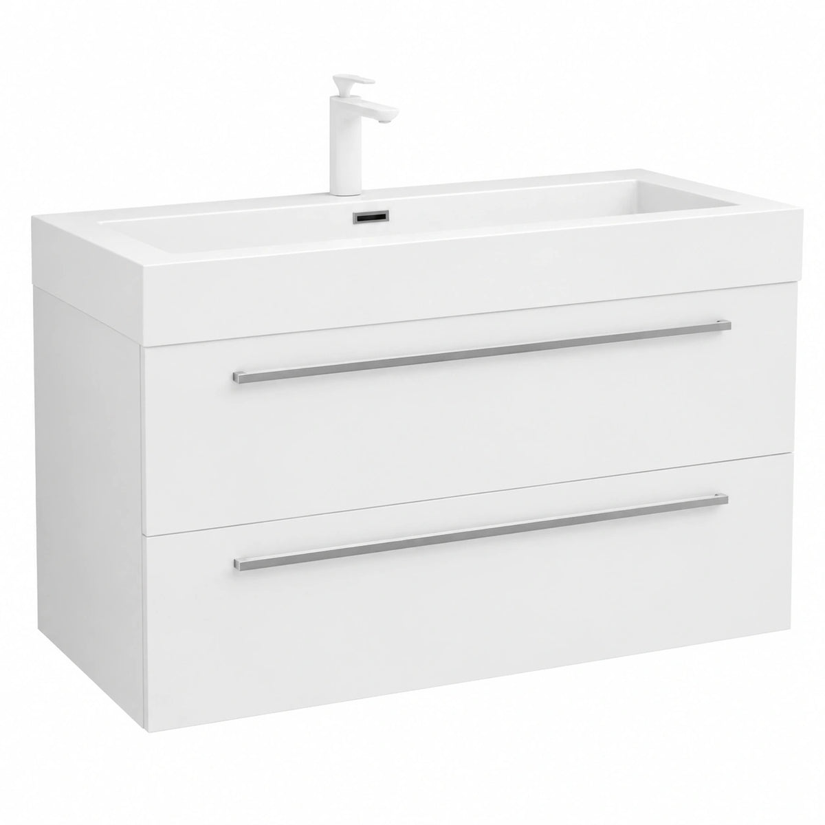 Ensemble de meubles de salle de bain, 2 pièces, coloris blanc, pour la salle de bain