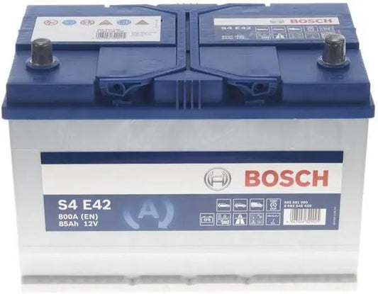 Bosch S4E42 batterie auto - 85 Ah 800A 12 V - technologie EFB - adaptée aux véhicules avec système – bleu/gris