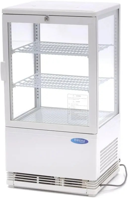 Maxima Mini vitrine de refroidissement 58 L 43 cm de large - Blanc - Cycle de refroidissement unique
