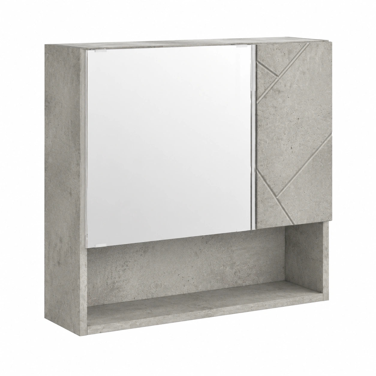 Armoire, avec rangement, avec portes, 59 x 17 x 55 cm, coloris gris, pour la chambre