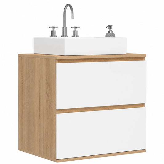 Ensemble de meubles de salle de bain, avec tiroirs, coloris blanc, pour la salle de bain