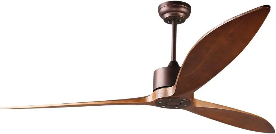 Reiga Ventilateur de plafond extérieur bois massif 165 cm – orange/gris
