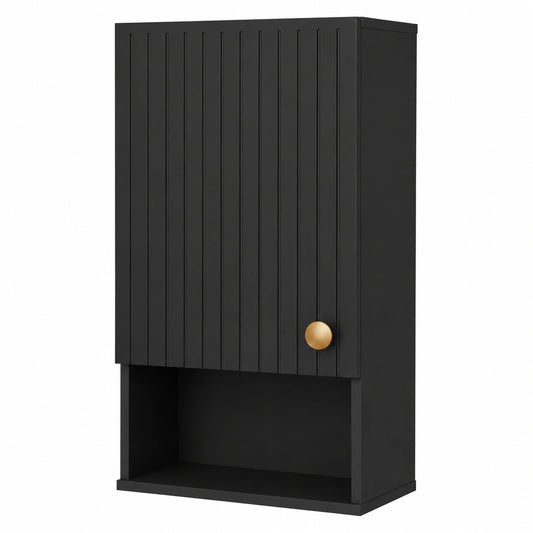 Armoire, en panneaux de bois, réglable, avec rangement, avec étagères, coloris noir, 33 x 17 x 66 cm, pour la chambre