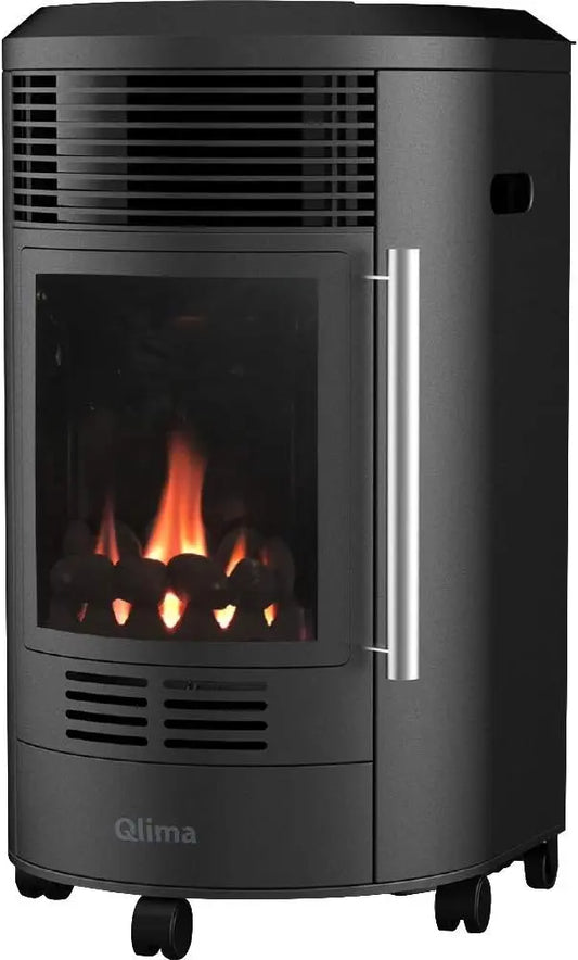 Qlima Gaskachel GH8034 appareil de chauffage – 3400 W / 4,2 kW, noir/gris