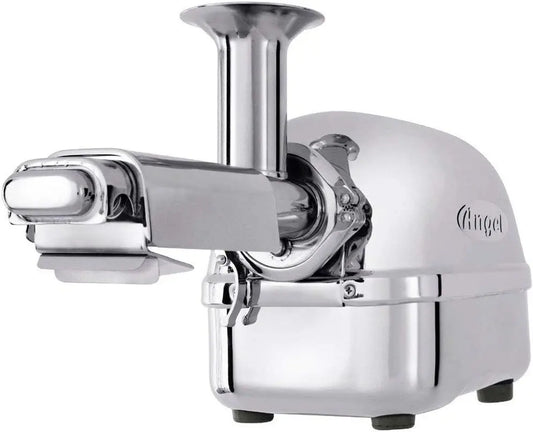 Extracteur de Jus de Fruits et Légumes Horizontal Angel 5500-100% Acier Inoxydable avec 3 Niveaux – argenté