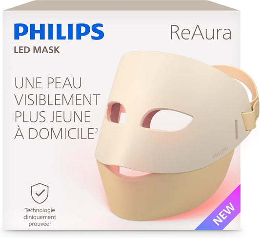 Philips ReAura masque LED 3-en-1 visage – LTM7100/00, 830 nm, bleu/rouge