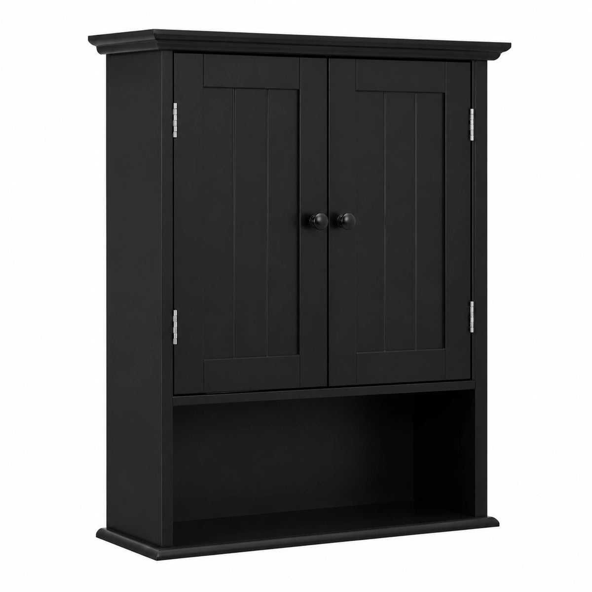 Armoire, réglable, avec rangement, avec portes, coloris noir et blanc, pour la chambre