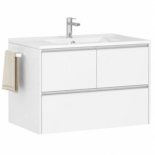 Ensemble de meubles de salle de bain, coloris blanc, pour la salle de bain