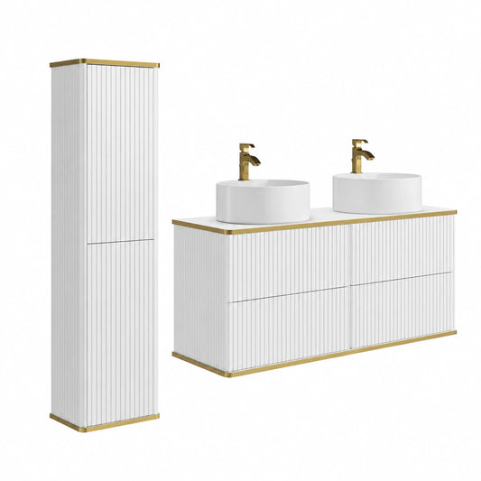 Ensemble de meubles de salle de bain, coloris blanc, pour la salle de bain