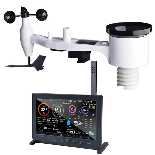 Station météo ECOWITT HP2561 7-en-1 WiFi solaire – 868 MHz, gris/noir