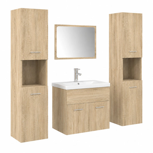 Ensemble de meubles de salle de bain, en chêne, 5 pièces, pour la salle de bain