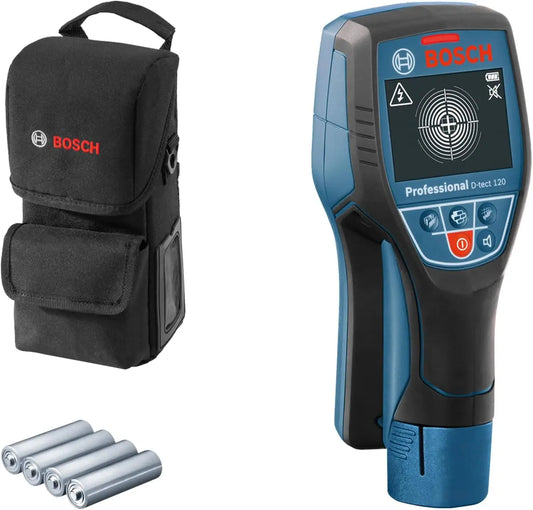 Bosch Professional Scanner Mural D-tect 120 tuyaux en Plastique/Montants en Bois/Fils électriques sous – gris/noir/bleu