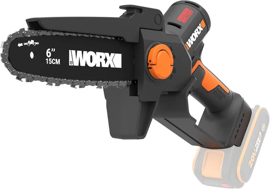 WORX Mini Tronçonneuse sans balais sans fil 20V WG327E.9 – gris/noir