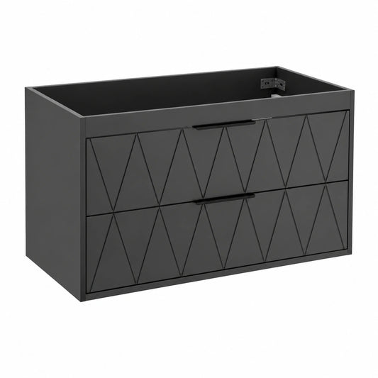 Ensemble de meubles de salle de bain, avec tiroirs, coloris noir, pour la salle de bain