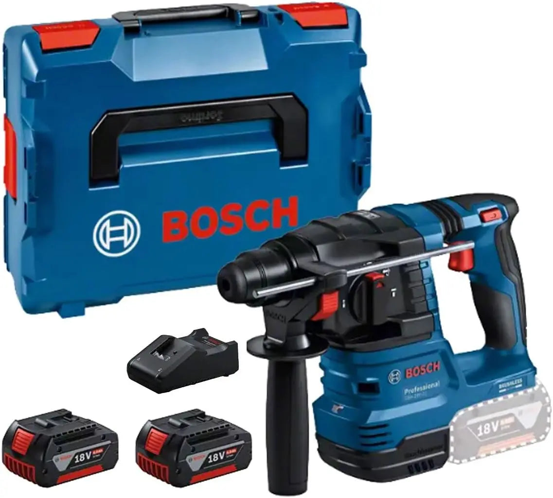 Bosch Professional 18V système perforateur sans-fil GBH 18V-22 SDS plus – 4,0 Ah, bleu/noir/gris