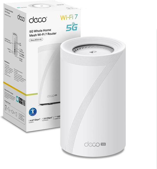 TP-Link Deco Routeur 5G Mesh WiFi 7 jusqu'à 3,6 Gbit/s – BE25-5G, 5 GHz / 2,4 GHz, gris