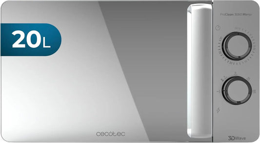 Cecotec Micro-ondes ProClean 3060 gris Mirror. Capacité de 20 L – 700 W