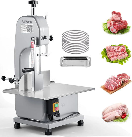 VEVOR Scie à Os de Boucher Électrique Commerciale – 1500 W, 315 x460 mm, 60 Hz, gris