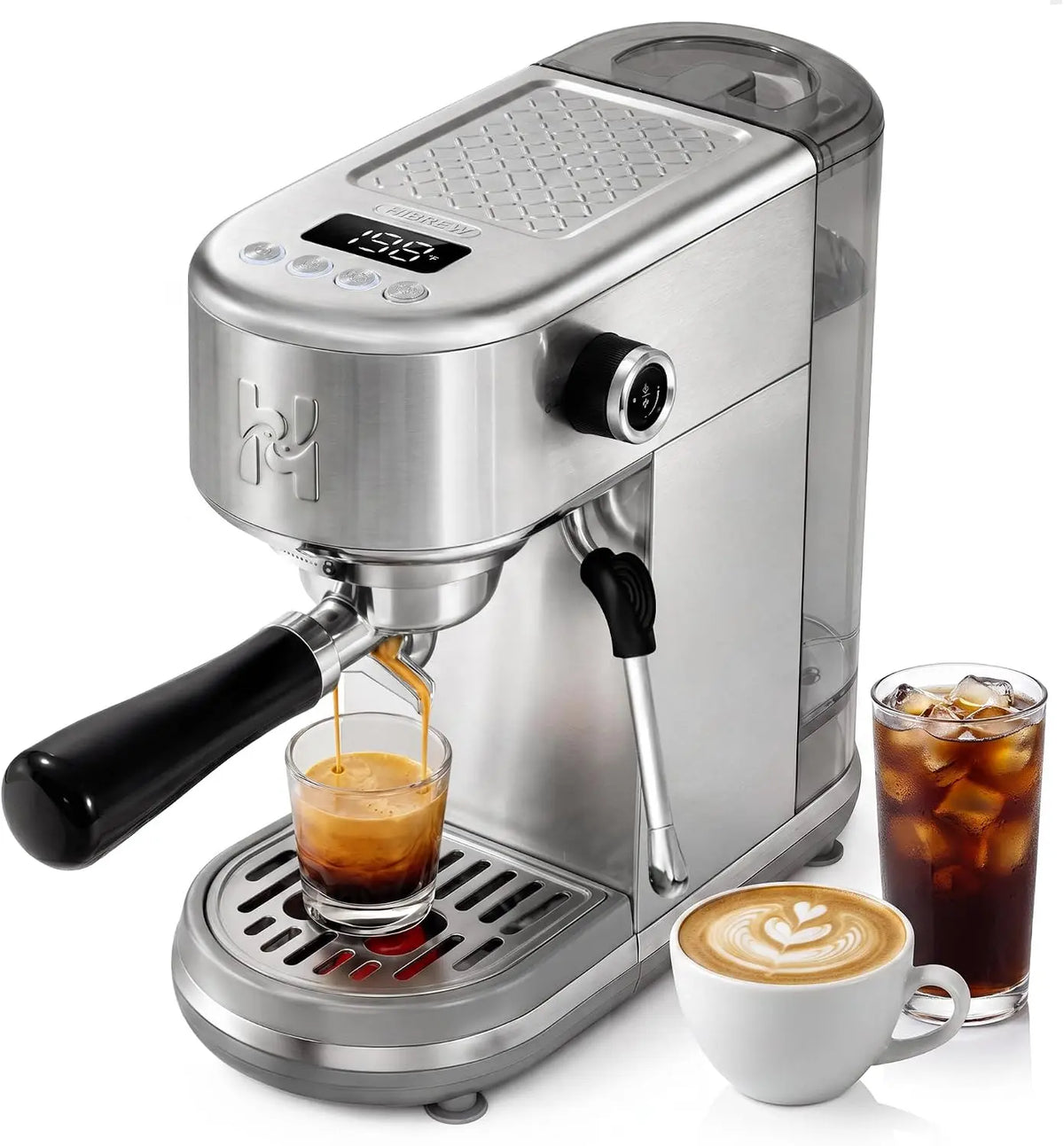 HIBREW H10B Lite Machine à Espresso Programmable avec Écran LED – gris