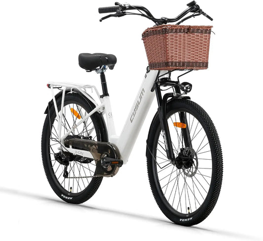 Cysum X-City Vélo électrique adulte 26'' ville vélo électrique femme homme batterie au lithium 48V 10.4Ah – 10,4 Ah, gris/noir