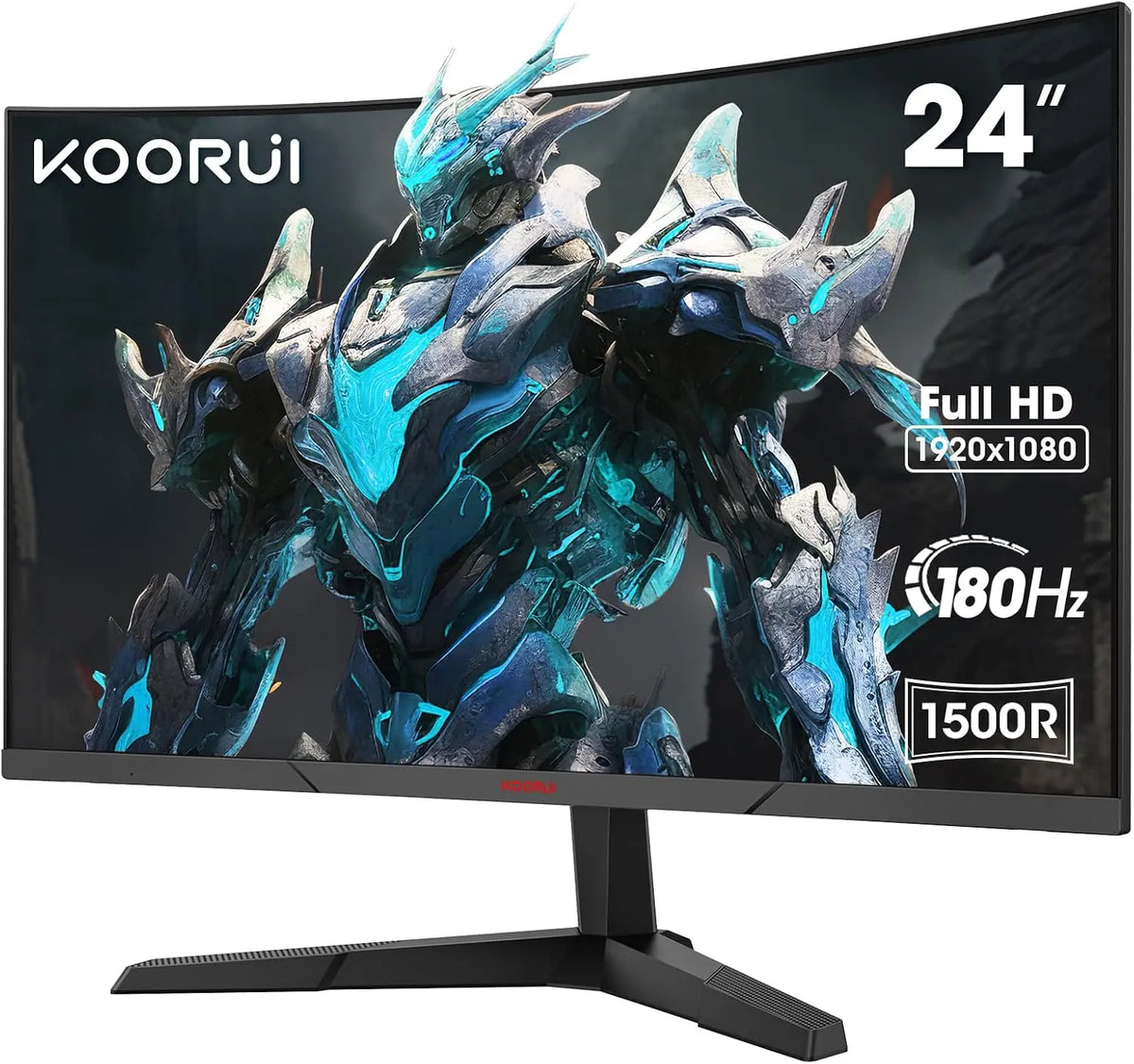 KOORUI 24 Ecran PC pour le jeu Incurvé 180Hz MPRT 1ms 24E6CA – noir