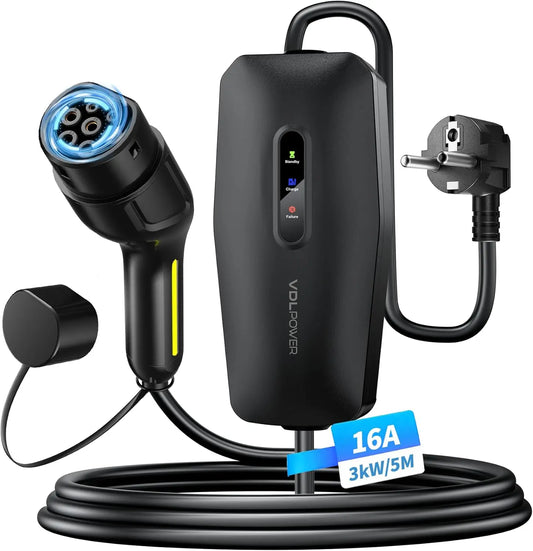 Chargeur Voiture Electrique,3.68kW/5M EV Chargeur Type 2 – E-208, ID.3, 3,68 kW, gris/noir
