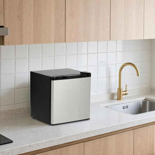 Mini Congélateur 45L,7 Température réglable,4 étoiles – 0,66 kWh, gris/beige