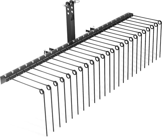 Wiltec Scarificateur Autoporté 1830 x 760 x 480 mm 24 Dents Noir 70' Largeur 150 cm Démousseur Tracteur