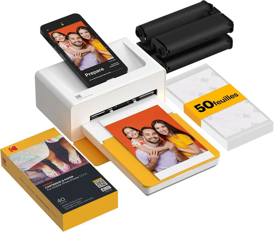 KODAK Dock Plus Imprimante Photo 10x15cm avec Dock – gris/noir/orange