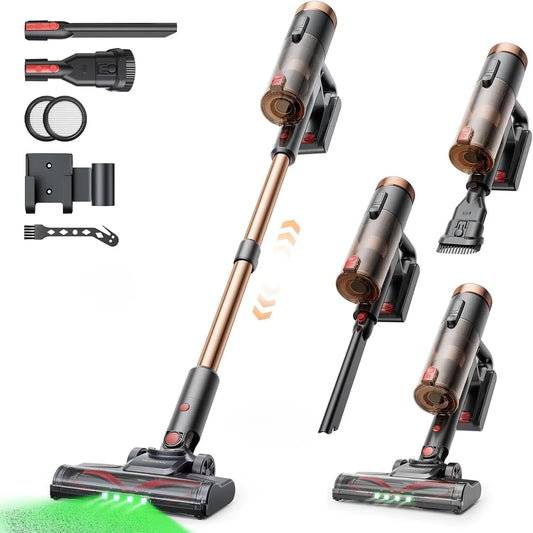 Proscenic P11 Ultra Nouveau Aspirateur Balai sans Fil,50KPa 50Mins 500W Aspirateur sans Fil Puissant – gris