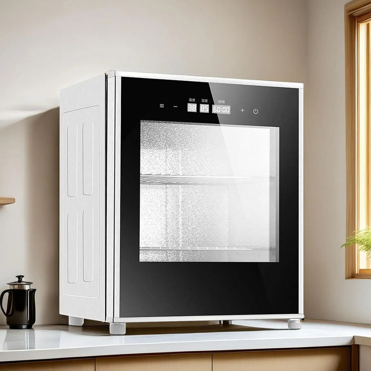 Machine à Lever la Pâte électrique 40l – 260 W, 1 kWh, 435 × 340 × 525 mm, gris/noir/beige